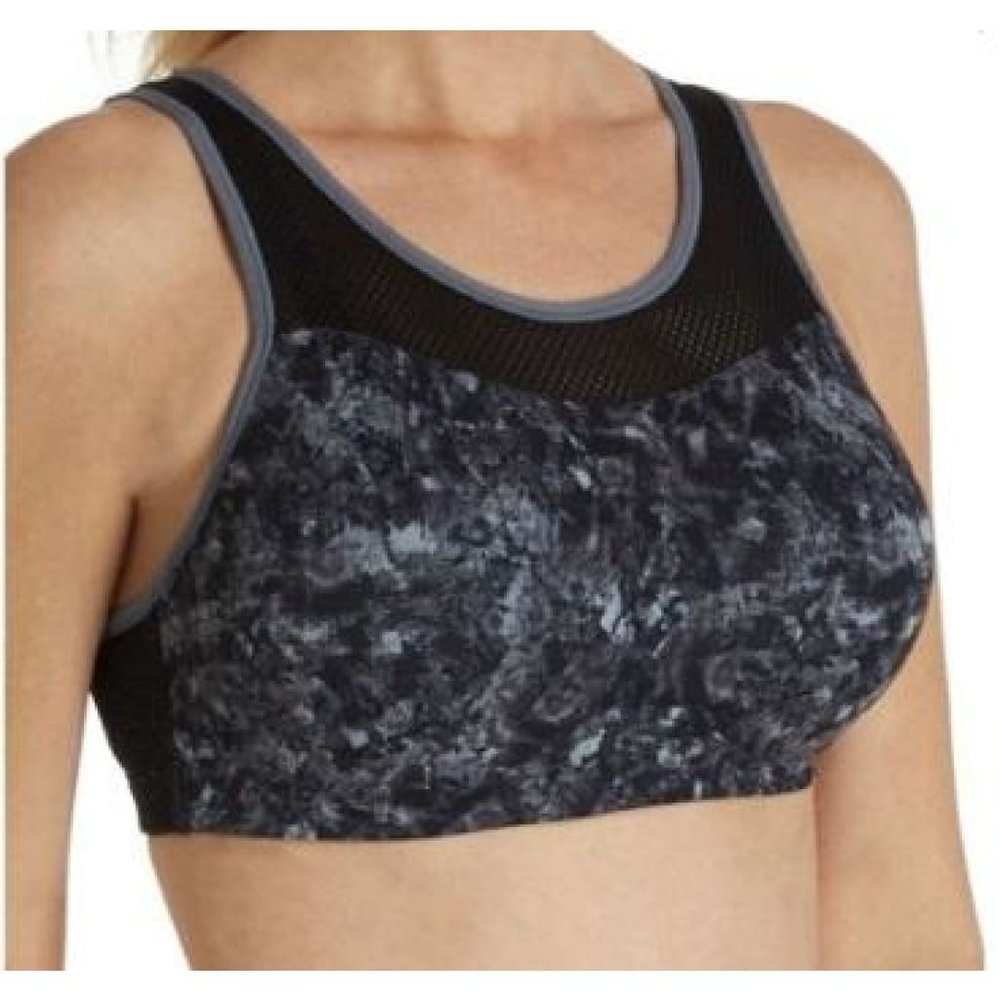 Maidenform DM7994 High-Impact Cutout Mesh-Panel Wireless Sports Bra 38C Gray & B - Picture 4 of 6